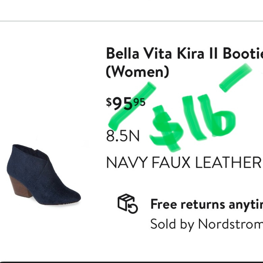 Bella Vita Kira II Navy Ankle Booties worn for 3 hours